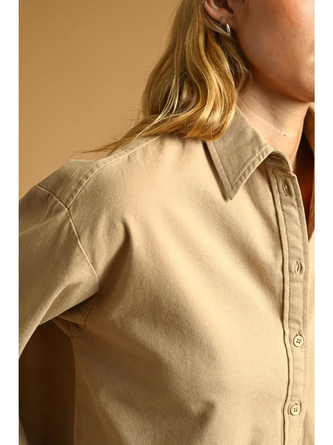 Long Sleeve Buttondown Crop