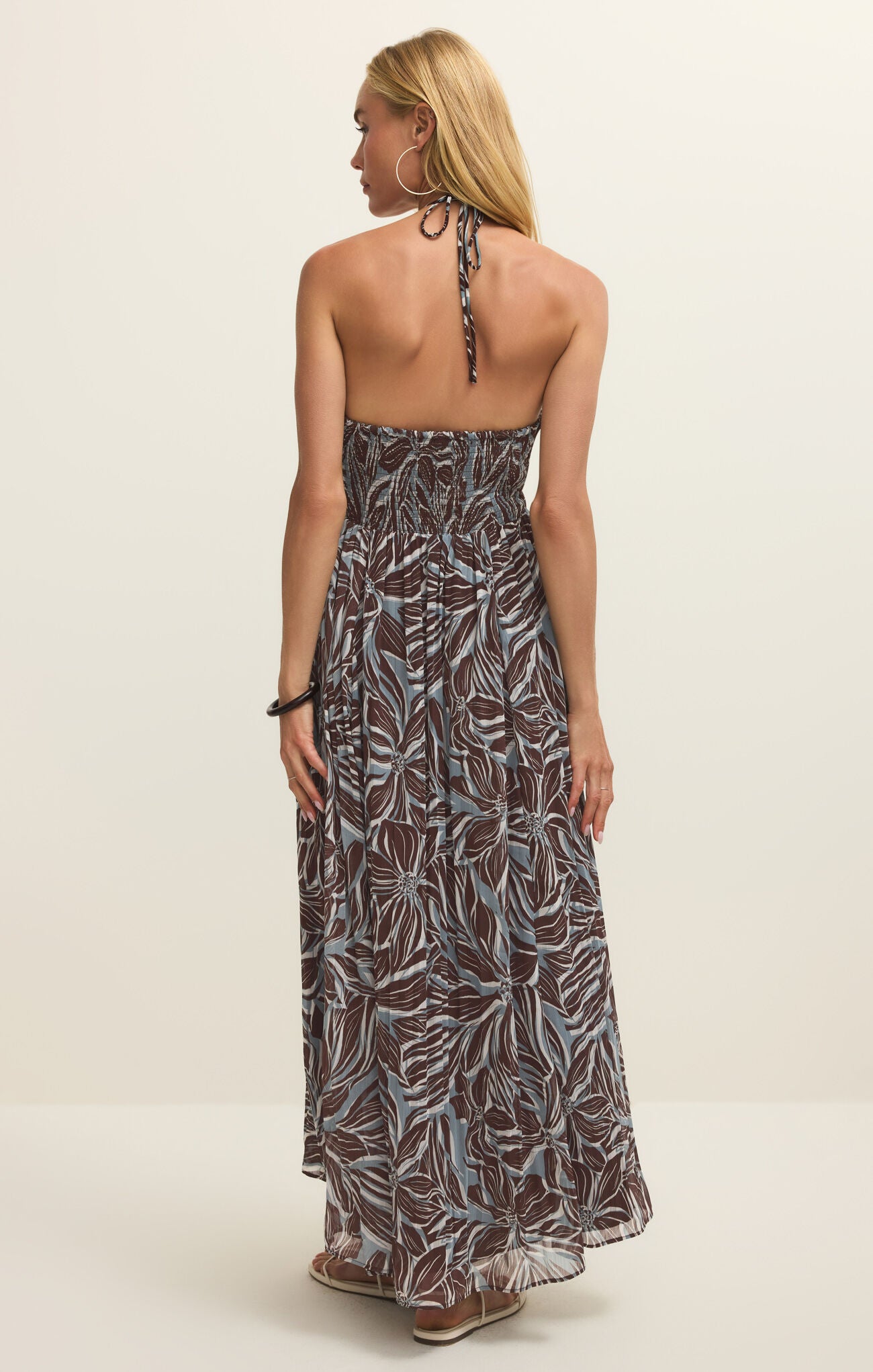 Z Supply Lanie Zinn Floral Maxi Dress Chocolate Cherry