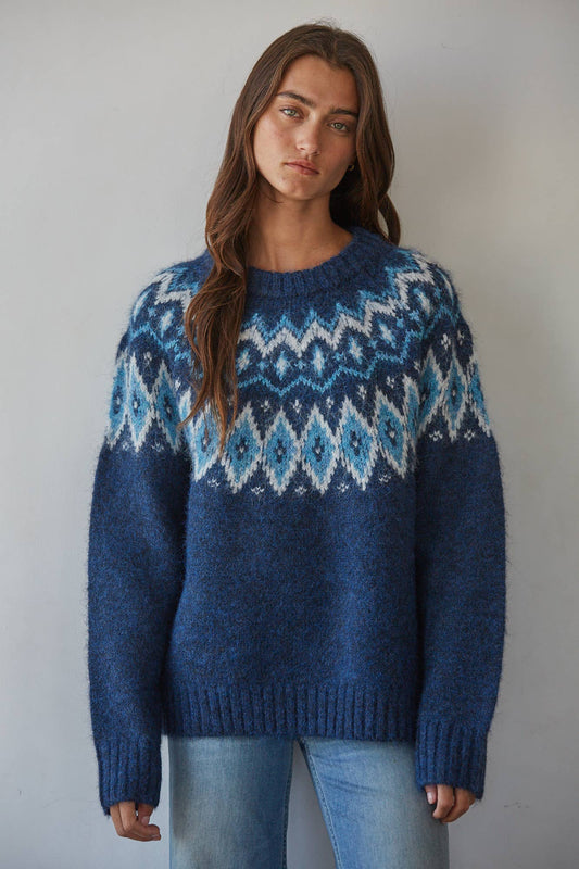 Knit Sweater Fair Isle Pullover