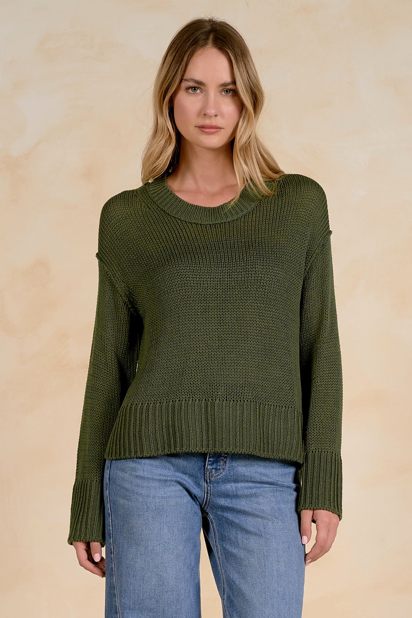 Olive Loose Fit Sweater