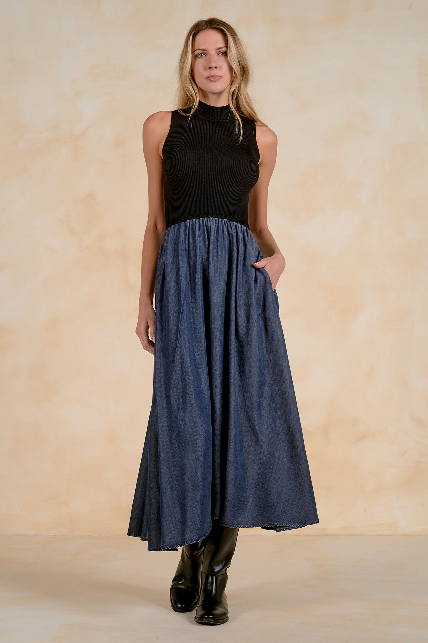 Mixed Navy/Black Maxi