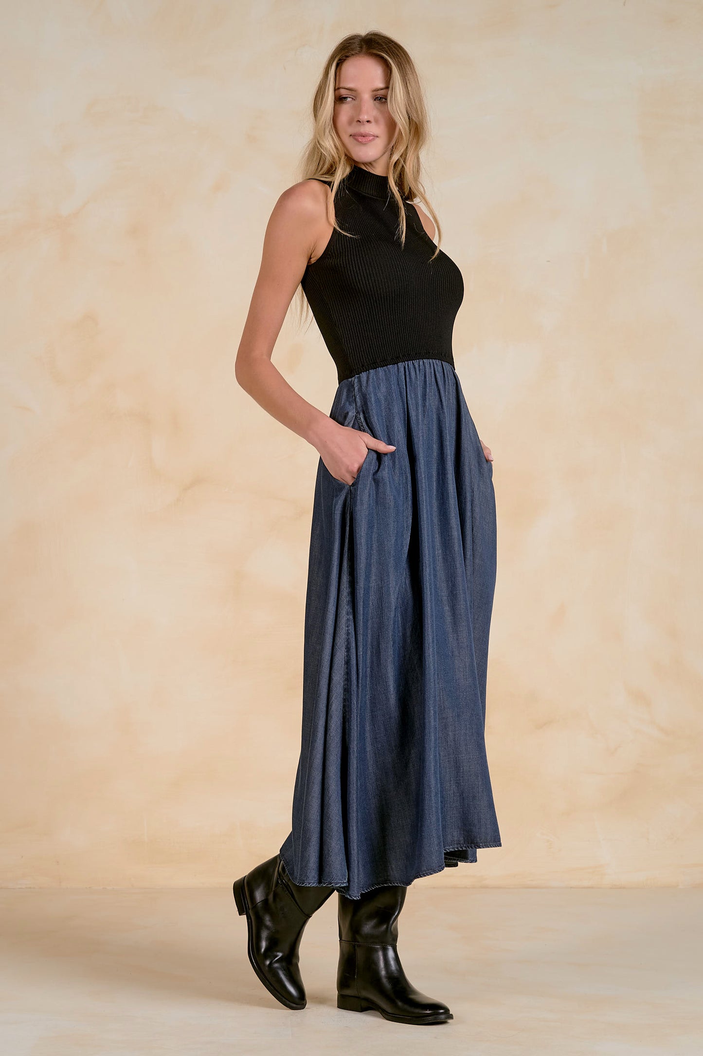 Mixed Navy/Black Maxi