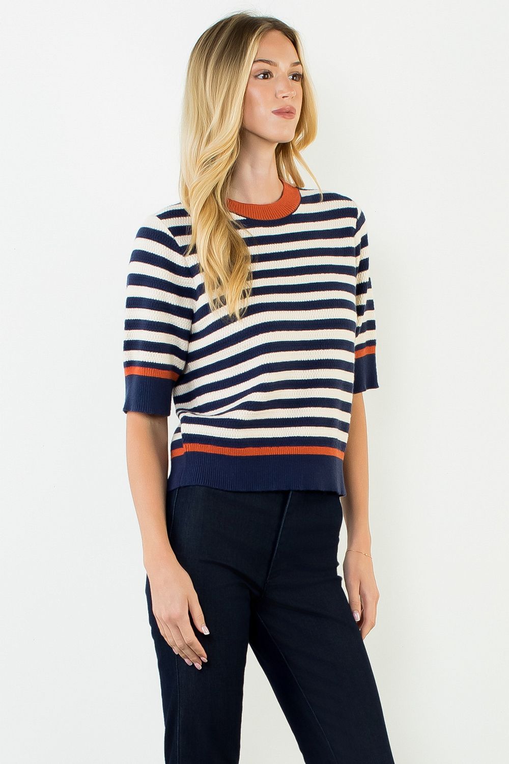 Navy Stripes Shortsleeve