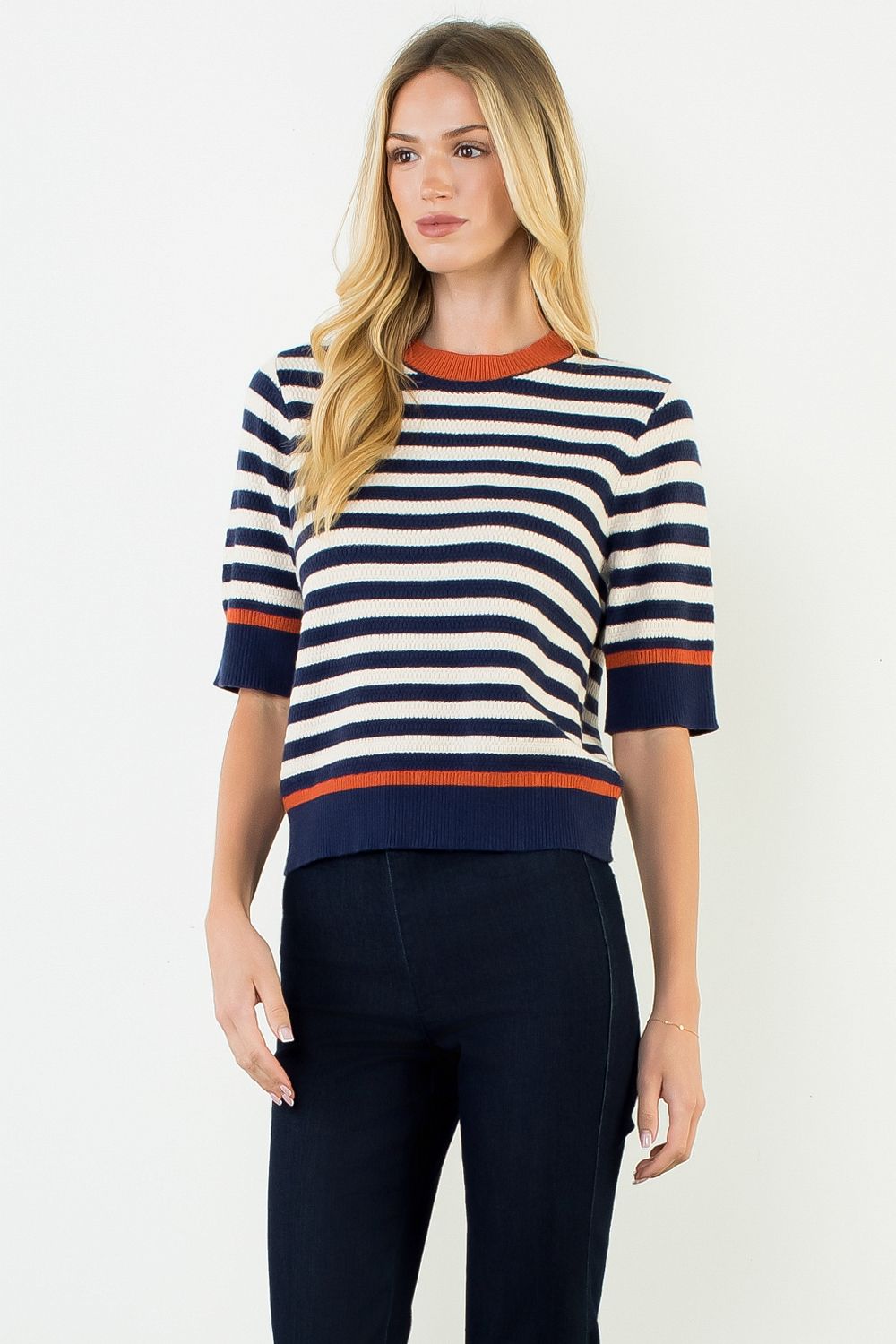 Navy Stripes Shortsleeve