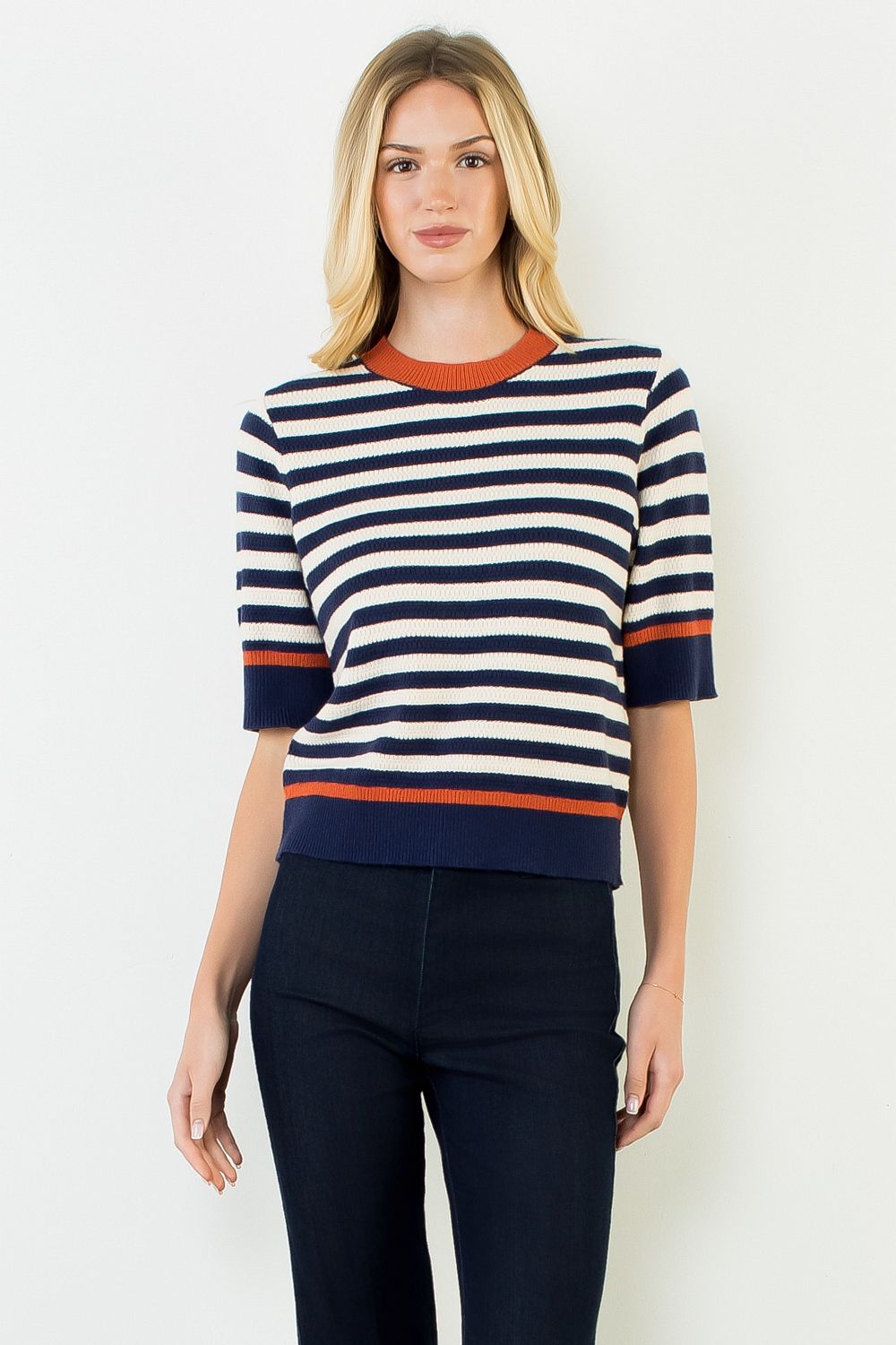 Navy Stripes Shortsleeve