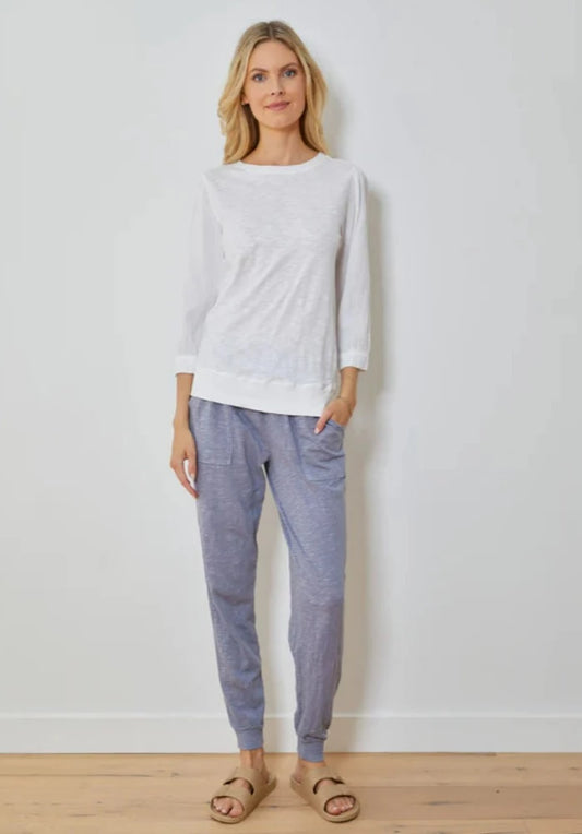 3/4 Sleeve Mix Media Shirt