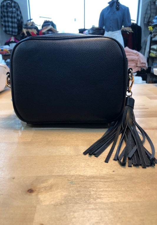 Pebble Vegan Leather Tassel Crossbody Bag | NO STRAP