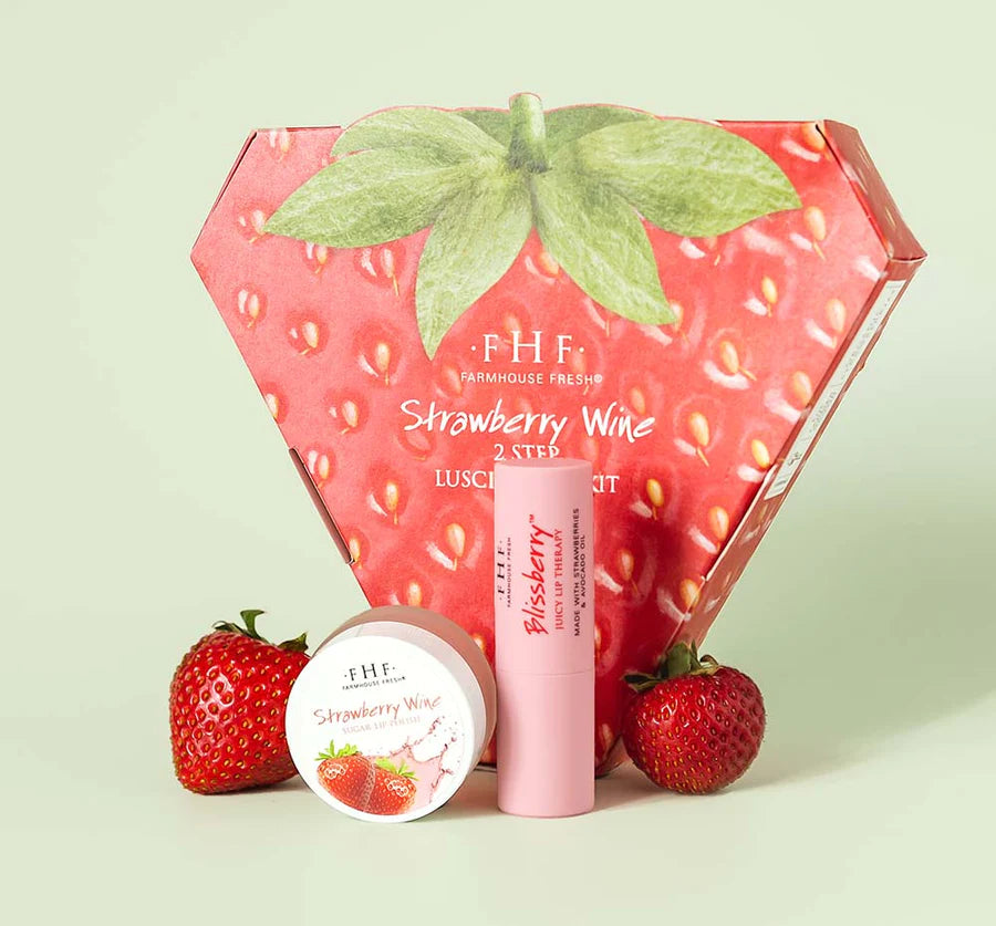FarmHouse Fresh Strawberry Wine Lip Kit