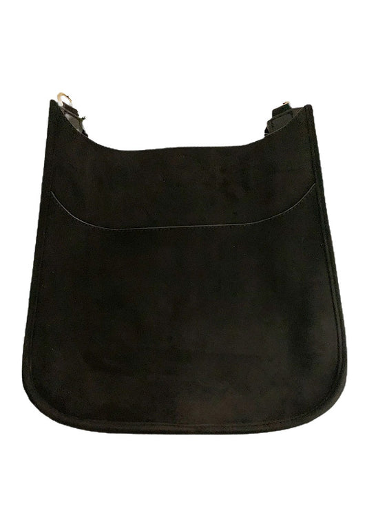 black soft faux suede classic messenger bag no straps shop margos and co