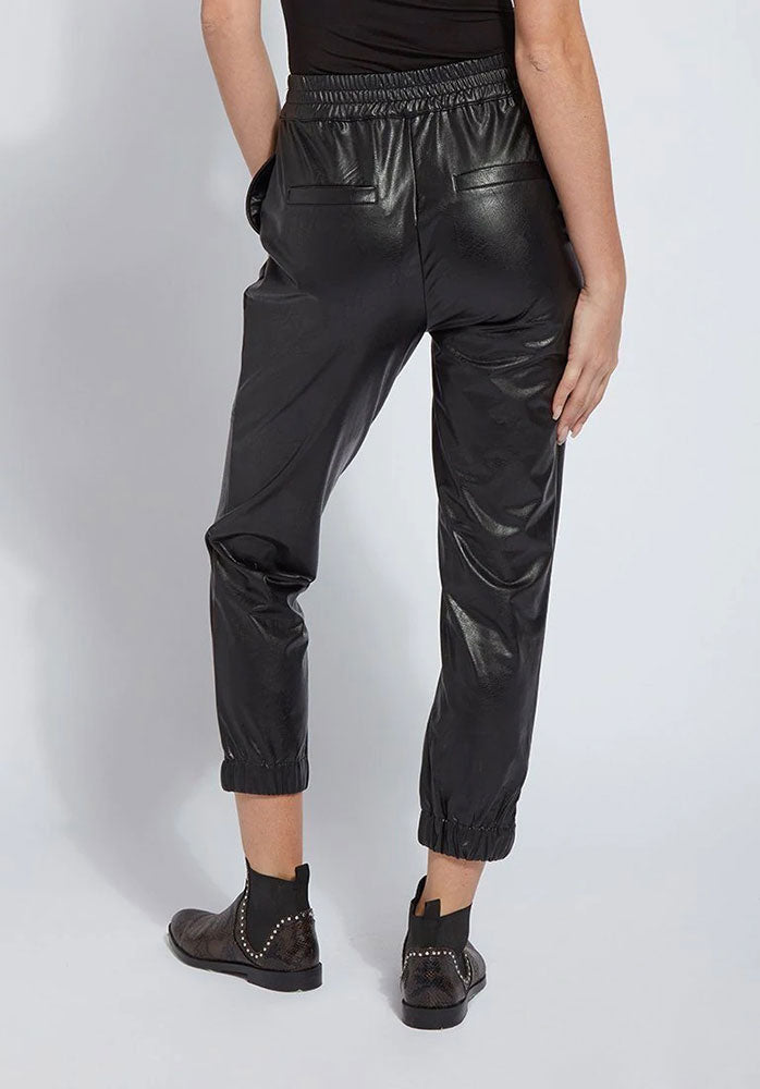 lysee brisk leather jogger black back shop margos and co