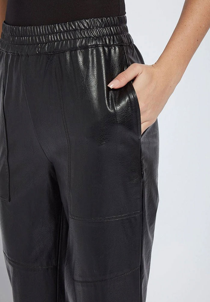 lysee brisk black leather jogger close up shop margos and co