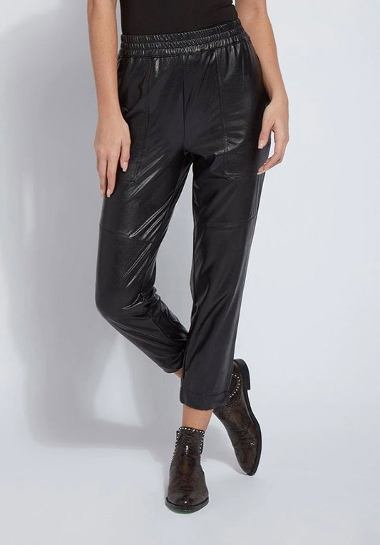 lysse brisk leather jogger black front view shop margos and co