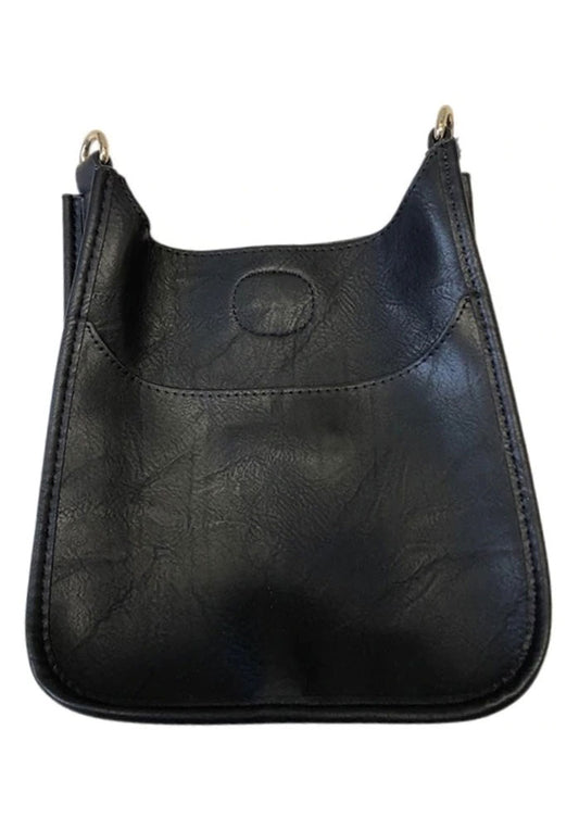 black soft faux leather classic messenger no straps shop margos and co
